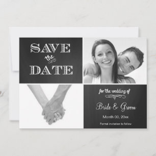 Chalkboard Save the Date Photo Announcement
