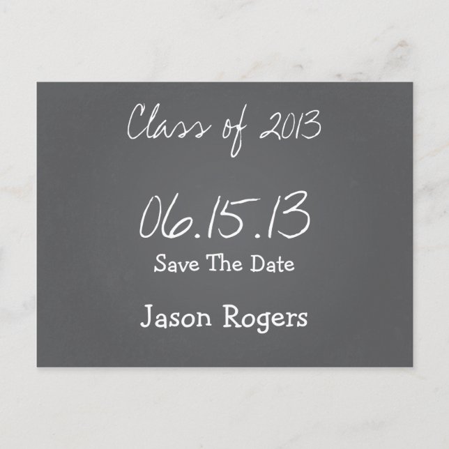 Chalkboard Save The Date Postcard (Front)