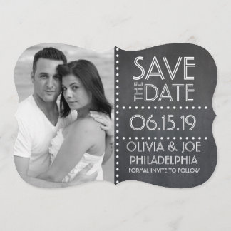 Chalkboard Save the Date with Custom Photo