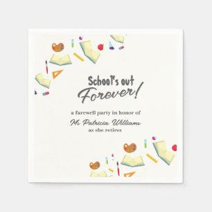Chalkboard School Farewell Retired Teacher Party Napkin
