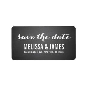 Chalkboard Script Save the Date Label