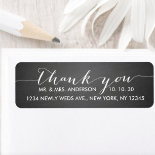 Chalkboard Script Wedding Thank You