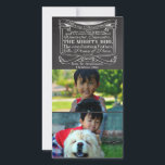 Chalkboard Scripture Christian Christmas 2 Pic Holiday Card<br><div class="desc">Two of your favorite family pictures, with unique black board and white chalk effect and an inspiring Christmas Bible Passage. Personalize this Christmas Bible Verse item with Passage Scripture from Isaiah 9:6... unto us a Son is given: and his name shall be called Wonderful, Counsellor, THE MIGHTY GOD, The everlasting...</div>