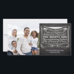 Chalkboard Scripture Christmas Holiday Card<br><div class="desc">Personalize this Christmas Bible Verse item with Passage Scripture from Isaiah 9:6... unto us a Son is given: and his name shall be called Wonderful, Counsellor, THE MIGHTY GOD, The everlasting Father, The Prince of Peace. ~Isaiah 9:6 Dark grey and black chalkboard with white text graphic makes a lovely casual...</div>