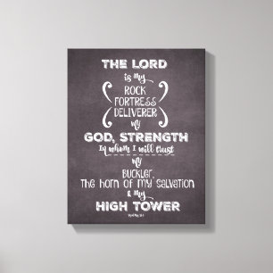 Chalkboard Scripture Psalms Verse Canvas Print