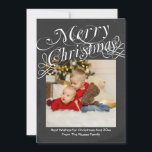 Chalkboard Scroll Font Merry Christmas Template<br><div class="desc">Great flat greetings card for Christmas Chalkboard and white fancy Scroll Font Merry Christmas Template  ..  X-Mas / holiday flat cards for you to personalize with your own photo and text .. from Ricaso
 other colors available in store 
 CHANGE THE SAMPLE PHOTO TO ONE OF YOUR OWN</div>