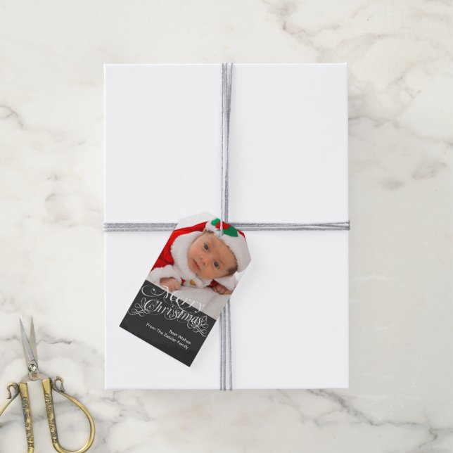 chalkboard Scroll Font Personalized Gift Tags (With Twine)
