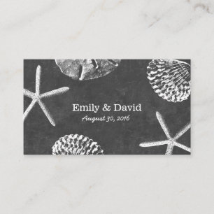 Chalkboard Seashells Beach Wedding Website Insert