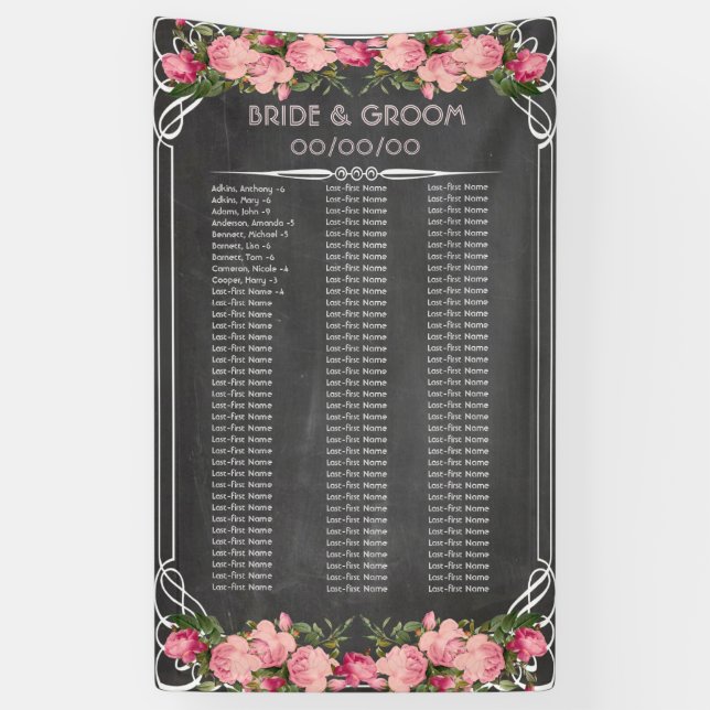 Chalkboard seating chart banner (Vertical)