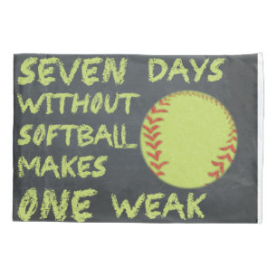 Chalkboard Seven Days Without Softball Pillowcase