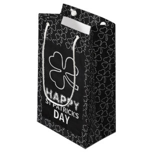Chalkboard Shamrock, St Patrick's Day Small Gift Bag