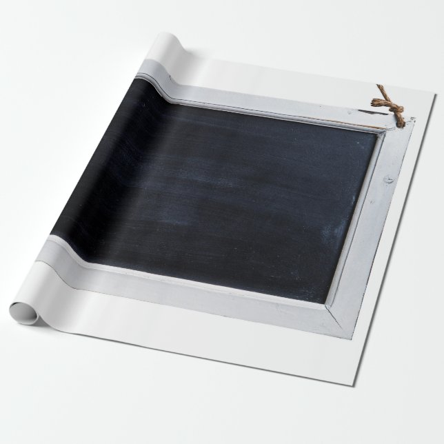 Chalkboard sign black blackboard wrapping paper (Unrolled)