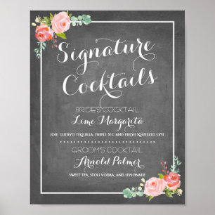 Chalkboard Signature Drink Menu   Wedding Decor