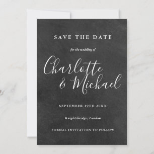 Chalkboard Signature Wedding Save the Date Card