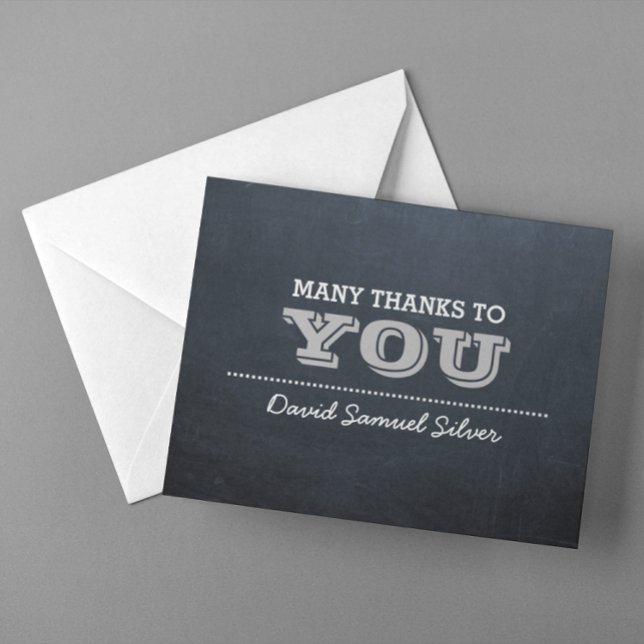 Chalkboard Silver Thank You Card (Creator Uploaded)