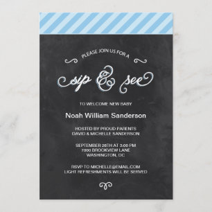 Chalkboard Sip and See Invitation
