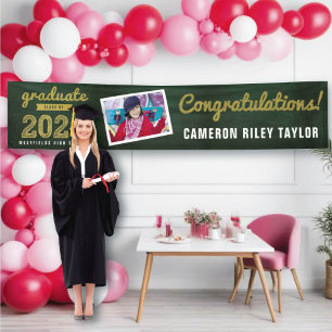Chalkboard Sketch 2025 Photo Modern Graduation Banner