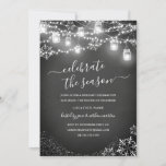 Chalkboard Snowflake String Lights Red Christmas Invitation<br><div class="desc">More Pretty Christmas Invitations in the Little Bayleigh Store!</div>