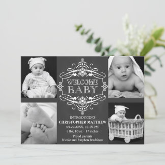 Chalkboard Snowflake Winter Multiple Photo Card