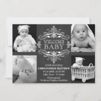Chalkboard Snowflake Winter Multiple Photo Card