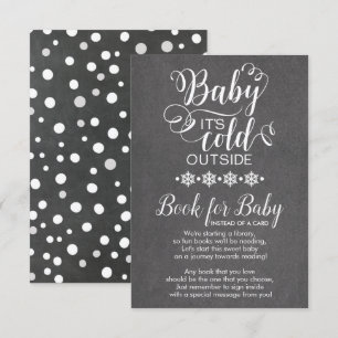 Chalkboard Snowflakes Bring A Book for Baby Card