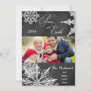 Chalkboard Snowflakes Christmas Photo Card