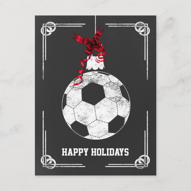 Chalkboard soccer joueur Cartes de Noël (Devant)