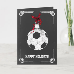 Chalkboard soccer joueur Cartes de Noël