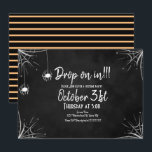 Chalkboard Spider Light Costume Halloween Birthday Invitation<br><div class="desc">Cool Party Invitations with illustrated Spiders</div>