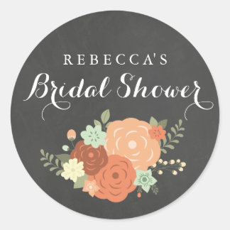 Chalkboard Spring Foliage Bridal Shower Sticker