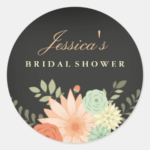 Chalkboard Spring Foliage Bridal Shower Sticker