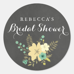 Chalkboard Spring Foliage Bridal Shower Sticker