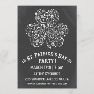 Chalkboard St. Patrick's Day Party Invitation II
