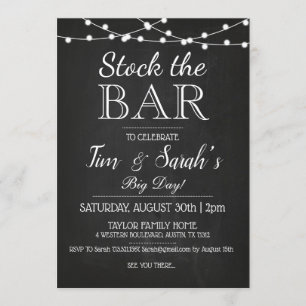 Chalkboard Stock The Bar Custom Engagement Party Invitation