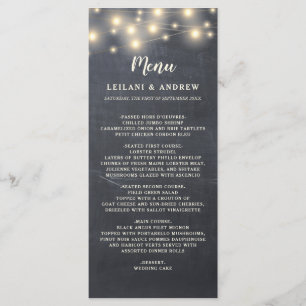 Chalkboard String Lights Floral Mason Jar Menu