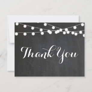 Chalkboard String Lights Thank You Note Card