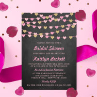 Chalkboard String Love Heart Bridal Shower