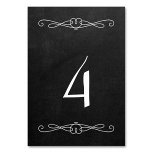 Chalkboard Style 3.5" x 5" #4 Table Number