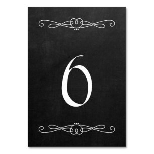 Chalkboard Style 3.5" x 5" #6 Table Number