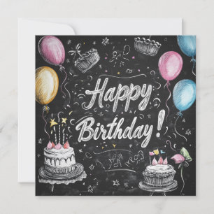 Chalkboard style birthday design  invitation