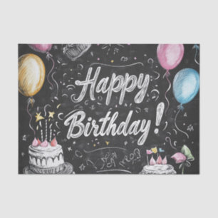 Chalkboard style birthday design  tissue paper