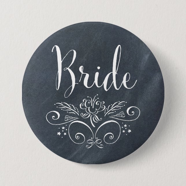 Chalkboard Style Bride Button (Front)