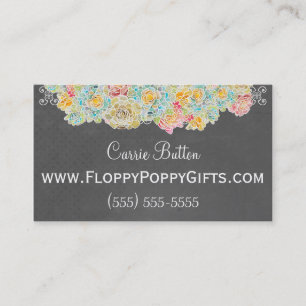Chalkboard Style Calling Card w/ Floral Accent -
