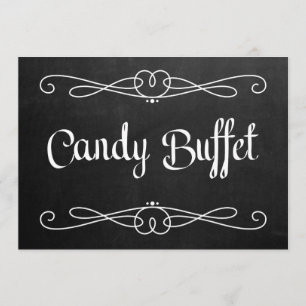 Chalkboard Style "Candy Buffet" Wedding Sign Invitation