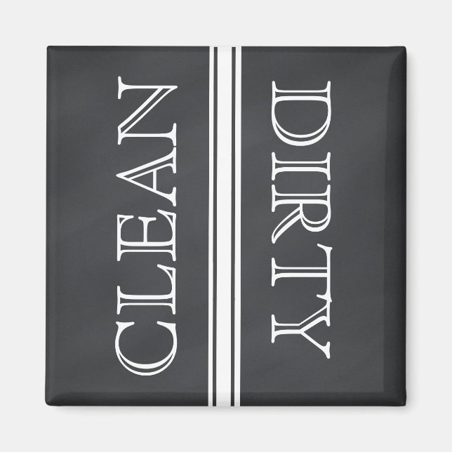 Chalkboard Style Dishwasher Magnet Clean & Dirty (Front)