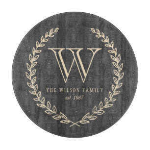 Chalkboard Style Monogram Cutting Board