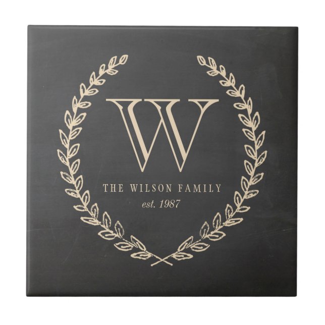 Chalkboard Style Monogram Tile (Front)