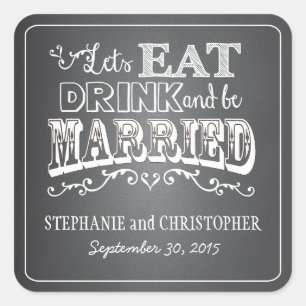 Chalkboard Style Personalized Favour Stickers