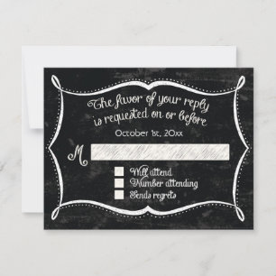 Chalkboard Style Rustic Swirl Typographic Invites