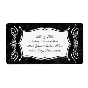 Chalkboard Style Rustique Swirl Matching Adresse